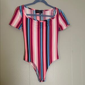 Vintage Y2K striped bodysuit by Say Anything made in USA 🇺🇸
